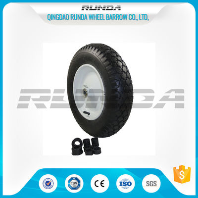 China A borracha resistente da elasticidade super roda 4.00-8, borda de borracha do metal das rodas do rodízio fornecedor